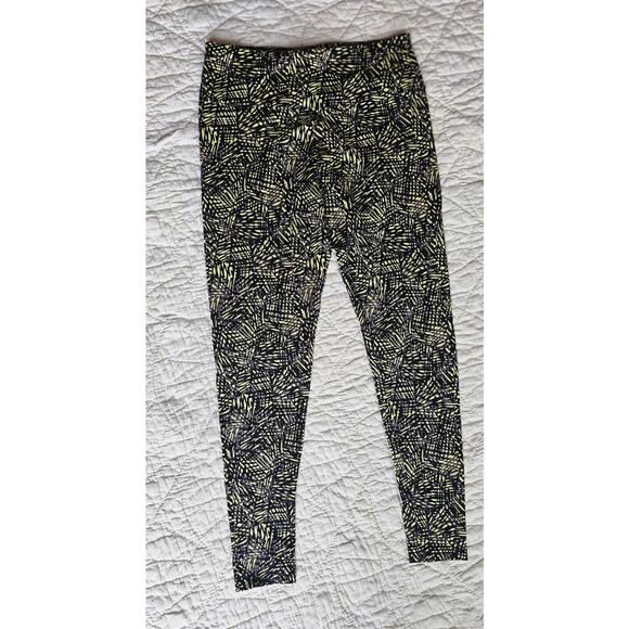 Soft Surroundings High Waisted‎ Yellow Black Geometric Leggings Women Sz M Multi - Picture 1 of 5
